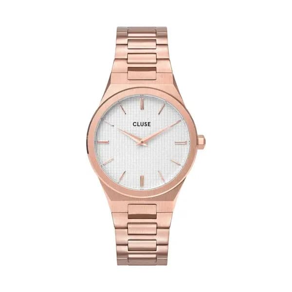 Cluse Vigoureux Watch Steel, White, Rose Gold Colour