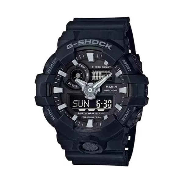 Casio Montre GShock Classic - Série GA-700 - Noir & Argent 57.5 x 53.4 mm- GA-700-1B