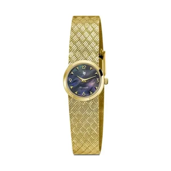 Daniel Gérard Montre LIP Henriette Quartz Cadran Noir Bracelet Acier PVD