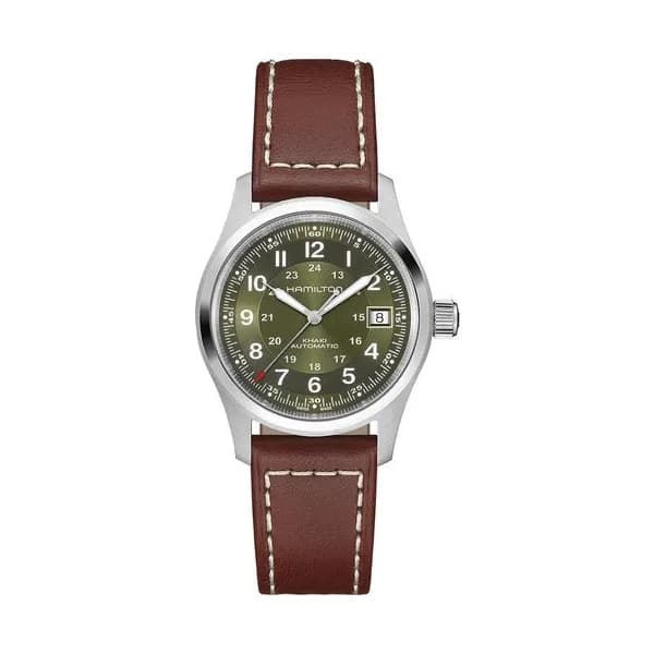 Hamilton Montre Automatique Hamilton Collection Khaki Field en Cuir Marron