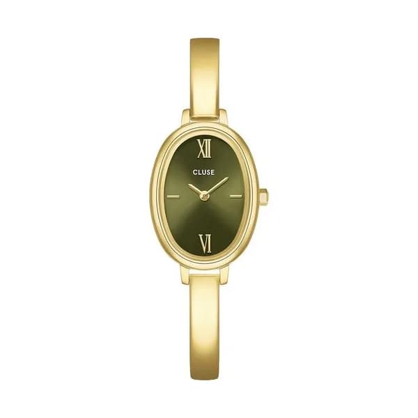 Cluse L'Ovale Watch Steel, Olive, Gold Colour
