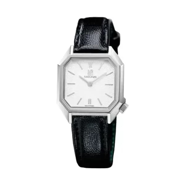 March LA.B Montre March LA.B Lady Mansart Electrique Spirale Blanc Chevreau Noir