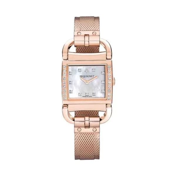 Pequignet E. Montre Pequignet Attellage Quartz - Cadran Nacre Blanc - Bracelet - 5896509CD-AOR