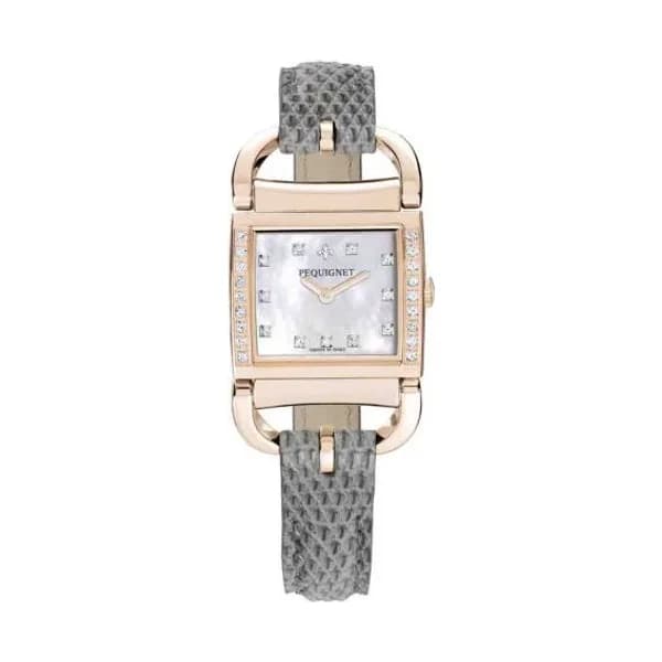 Pequignet E. Montre Pequignet Attellage Quartz - Cadran Nacre Blanc - Bracelet Gris - 5896509CD-LG