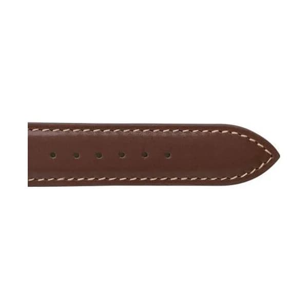 null Bracelet Montre Veau Sellier Marron Clair Surpiqure Ecru - Homme - Coralie - 18101E-35
