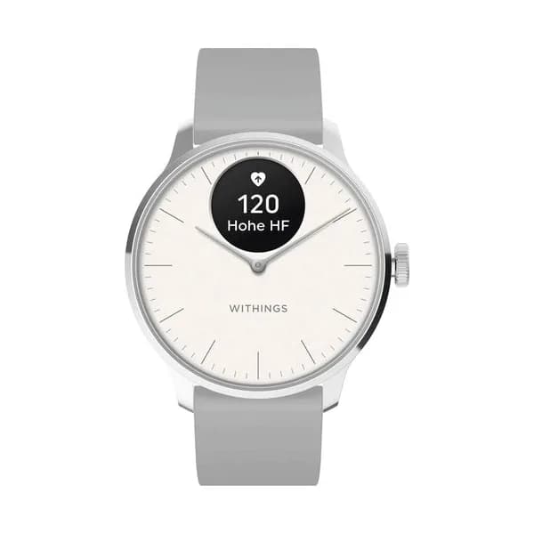 Withings Montre connectée Withings ScanWatch Light cadran blanc bracelet silicone blanc 37 mm
