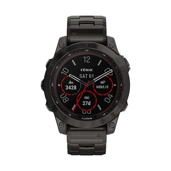 Garmin Montre Garmin Fénix 7 Sapphire Solar Titane Carbon Gray DLC bracelet titane Gray DLC 47 mm