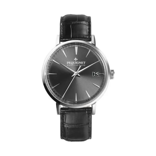 Pequignet Montre Pequignet Manufacture Attitude Automatique Cadran Gris Foncé - 9060343-AN