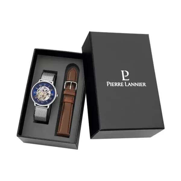 Pierre Lannier Montre Automatique Pierre Lannier en Cuir Marron