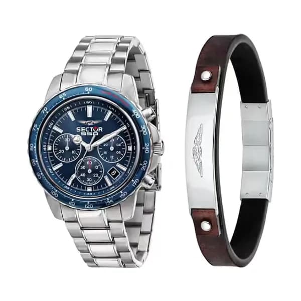 Sector Coffret SECTOR Montre Homme en Métal Gris et Bracelet