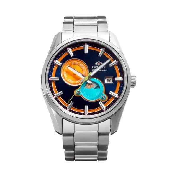 Orient Montre automatique Homme Stretto Bleu foncé, Orange, Turquoise
