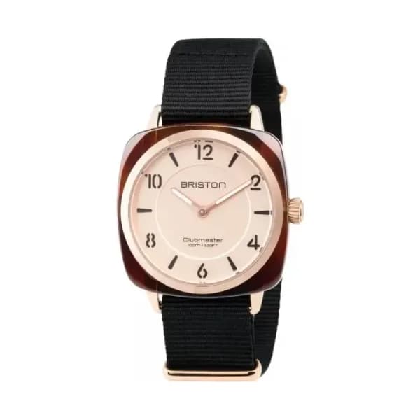 Briston Montre Briston Clubmaster Chic Acétate Gold Cadran Champagne Rosé