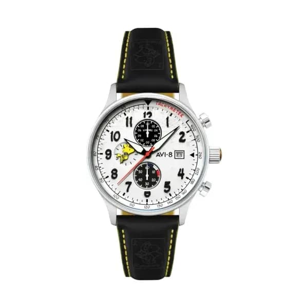 Avi-8 Montre Hawker Hurricane Classic Chronograph Peanuts Snoopy Flying Ace Limited Edition Woodstock White AV-4135-01
