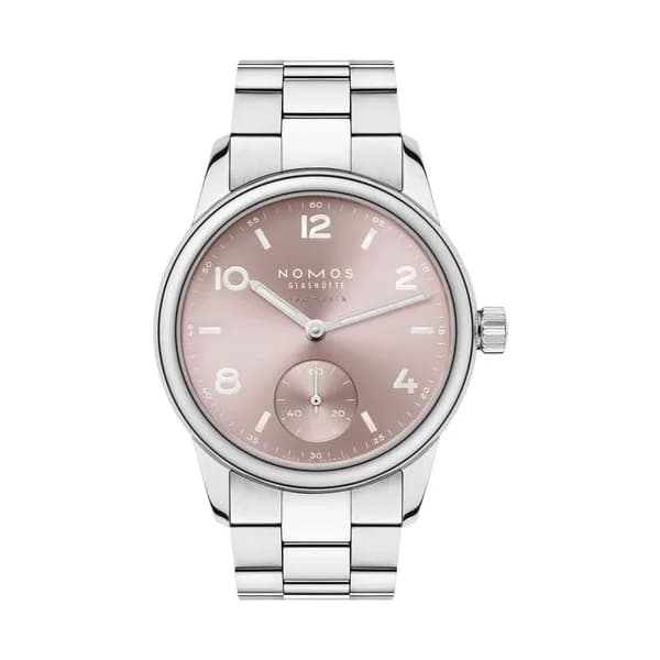 Nomos Montre Nomos Club Sport Neomatik 34 Rosé automatique fond saphir cadran rose bracelet acier 34 mm