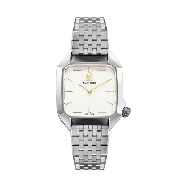 March LA.B Montre March LA.B AM2 XS Mécanique Shelter acier cadran blanc bracelet acier 32 mm