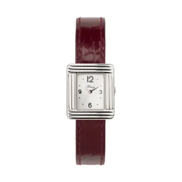 Poiray Montre Poiray Ma Première Mini Acier Cadran 4CA Bracelet Alligator Bordeaux