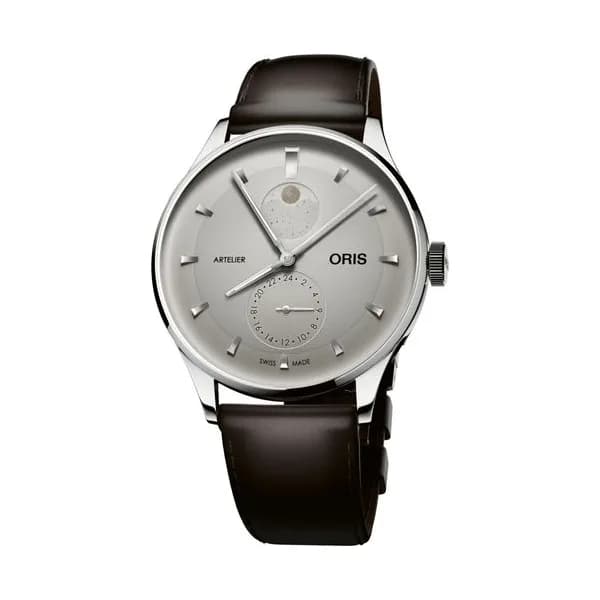 Oris Montre Oris Artelier Complication automatique cadran blanc ivoire bracelet cuir 39,5 mm