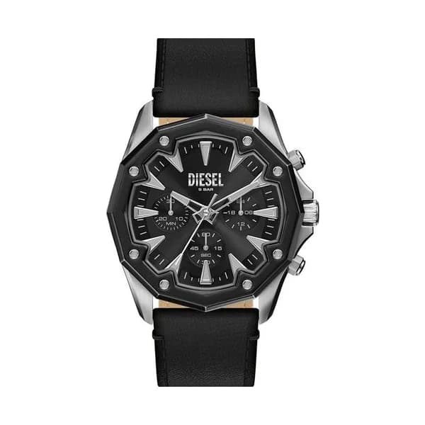 Diesel Montre Diesel Collection Stinger en Cuir Noir