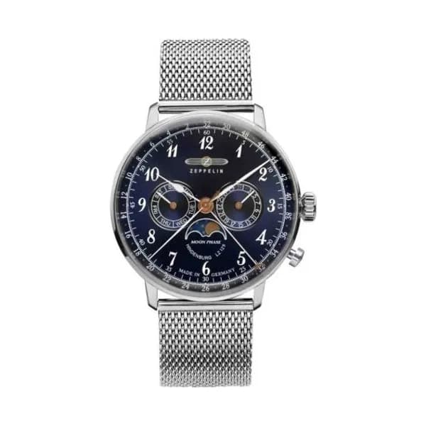 Zeppelin Montre Zeppelin LZ 129 Hindenburg Moonphase Quartz Cadran Bleu - 7036M3