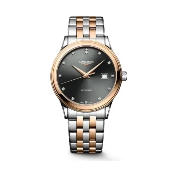 Longines Montre Longines Flagship classic 40 mm Automatique Cadran Sunray anthracite Bracelet Acier
