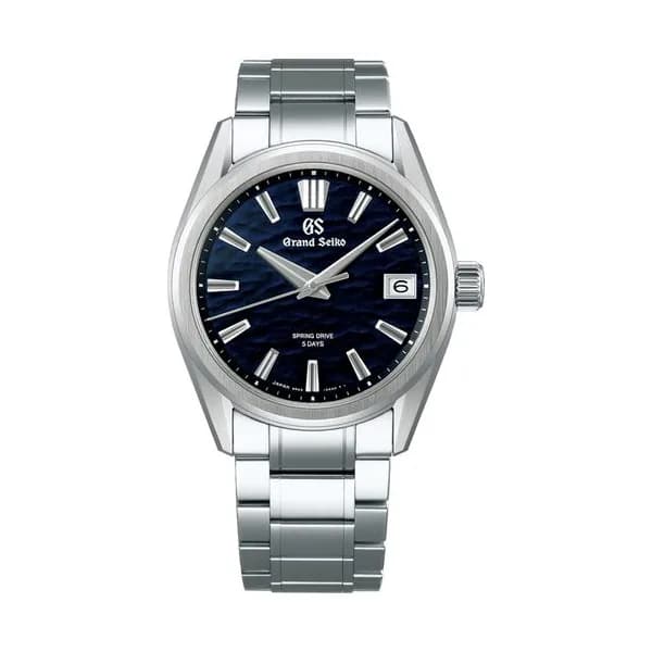 Grand Seiko Montre Grand Seiko Evolution 9 Spring Drive "Lake Suwa" cadran bleu bracelet acier 40 mm