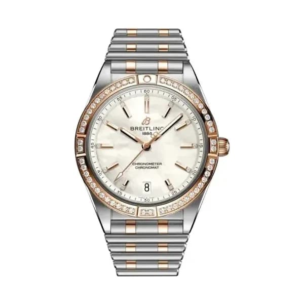Breitling Montre Breitling Chronomat Automatic 36 Cadran Nacre Bracelet Acier inoxydable et or jaune 18 carats