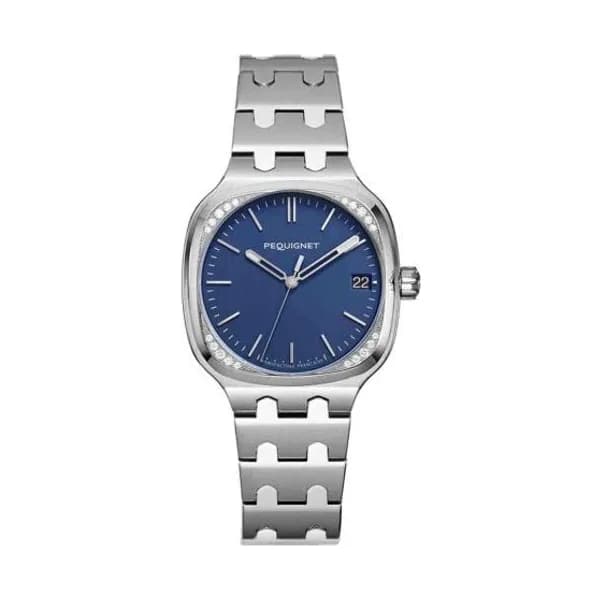 Pequignet Montre Pequignet Manufacture Concorde 20 Diamants - 36mm Automatique Cadran Bleu marine - 9046479