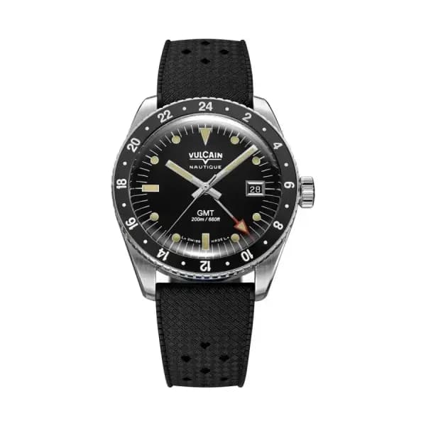Vulcain Montre Skindiver Nautical GMT Black Luminova beige