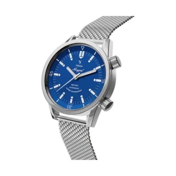 Yema Montre Yema Navygraf Super Compressor Cadran Bleu Bracelet Acier