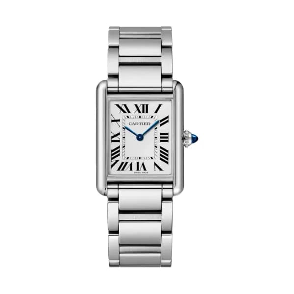 Cartier Montre quartz solaire Femme Tank must Argenté