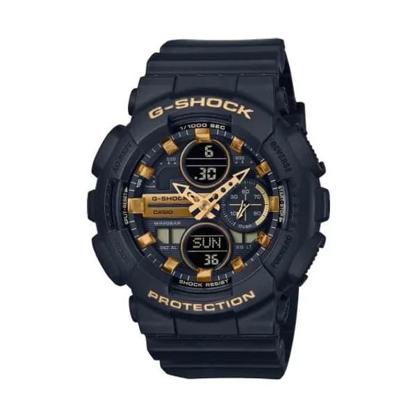 Casio Montre GShock Classic Lady - Série GMA-S - Noir & Or 49 x 45.9 mm- GMA-S140M-1A