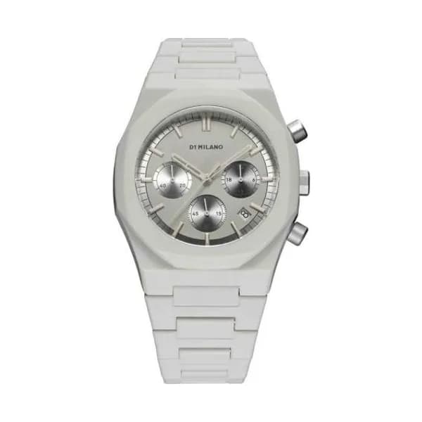 D1 Milano Montre D1 Milano Polychrono Fossil Grey Quartz - 40,5 mm- Cadran Gris - PHBJ08