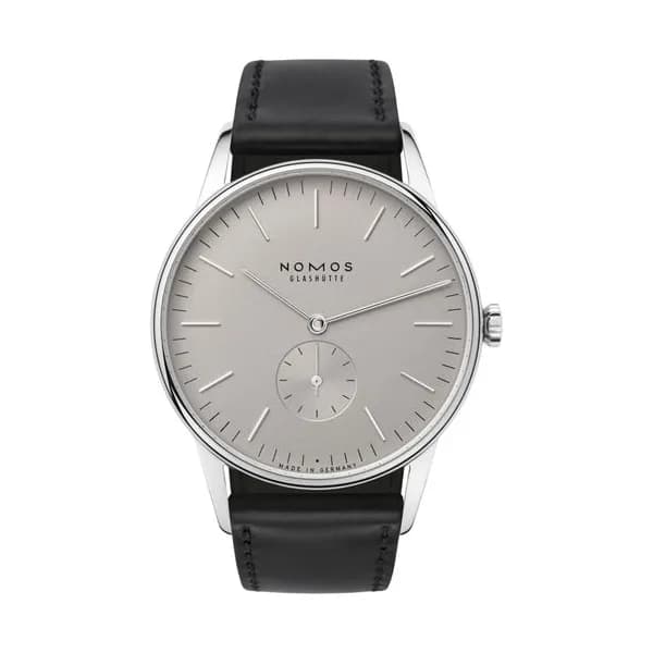 Nomos Montre NOMOS Orion 38 Grise mécanique fond saphir cadran gris bracelet cuir noir 38 mm
