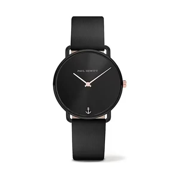 Paul Hewitt Montre Femme PAUL HEWITT en Cuir Noir Etanche