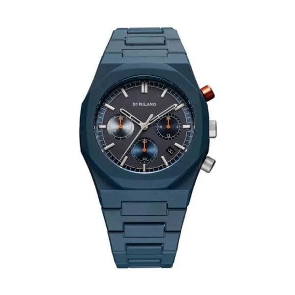 D1 Milano Montre D1 Milano Polychrono Neptune Blue Quartz - 40,5 mm- Cadran Bleu nuit - PHBJ09