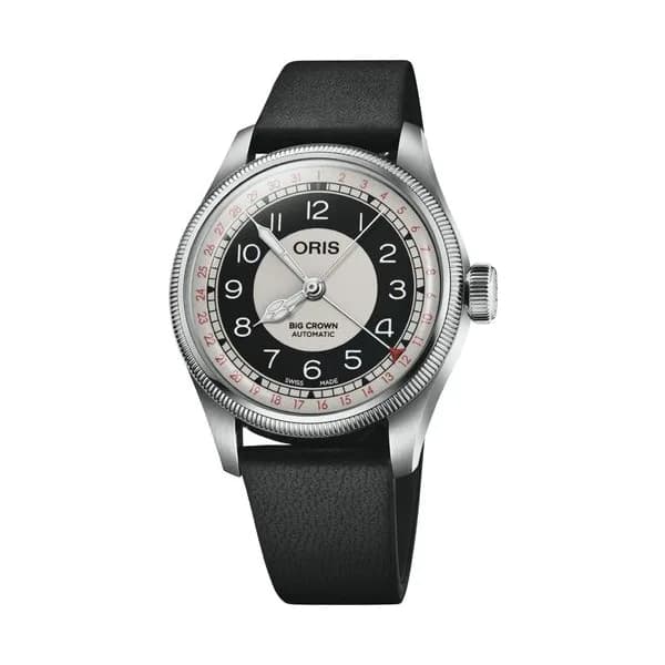 Oris Montre Oris Big Crown Pointer Date “Bullseye” automatique bracelet cuir 38 mm