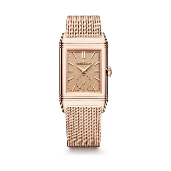Jaeger-LeCoultre Montre Jaeger-LeCoultre Reverso Tribute Monoface Small Seconds remontage manuel cadran or bracelet maille milanaise or rose 45,6 x 27,4 mm