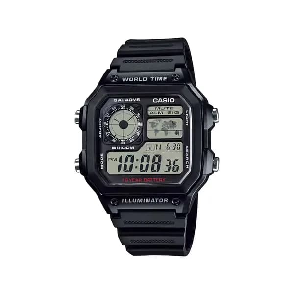 Casio Montre Casio Timeless - WorldTime - Noir - AE-1200WH-1AVEF