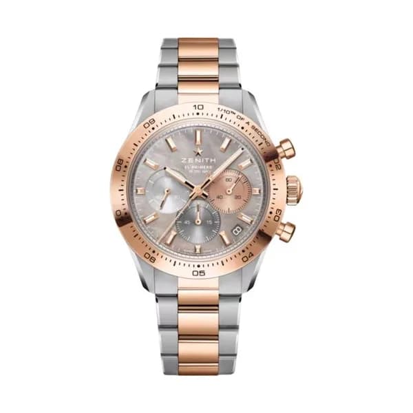 Zenith Montre Zenith Chronomaster Sport automatique Acier et Or Rose cadran nacre bracelet acier 41 mm