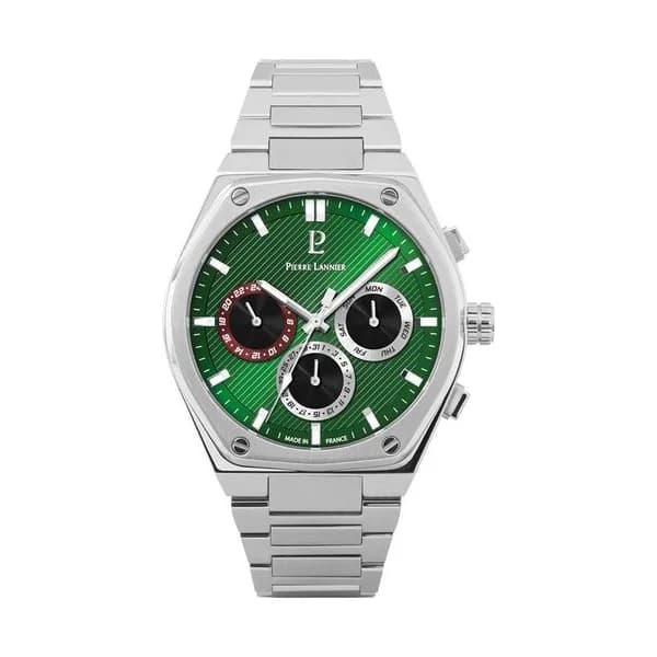Pierre Lannier Montre Pierre Lannier Collection Copilote en Acier Argenté