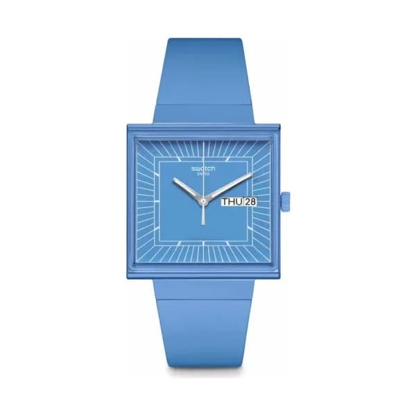 Swatch Montre quartz Mixte What if Bleu