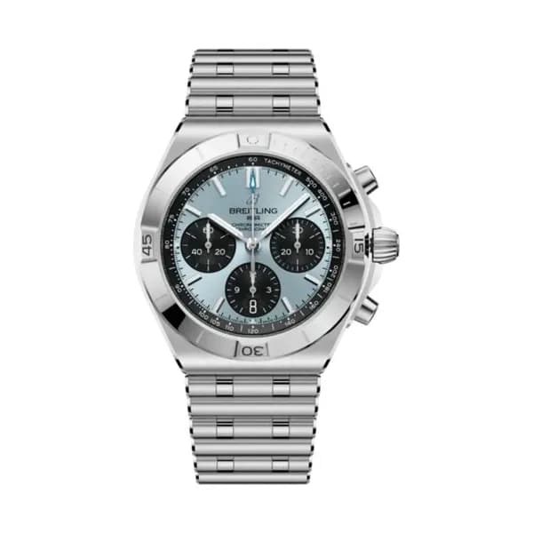 Breitling Montre Breitling Chronomat B01 Chronograph automatique cadran bleu glacier bracelet acier 42 mm