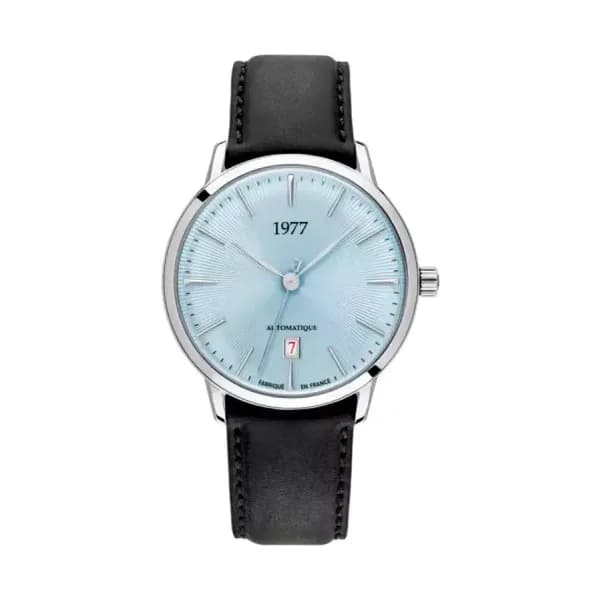 1977 Montre EDMOND bleu glacier argenté cuir 1977P01163