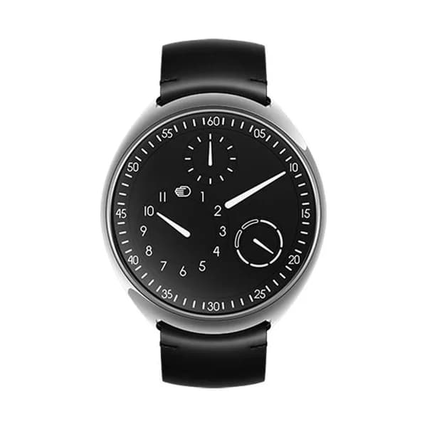 Ressence Montre Ressence Type 1 Slim B titane automatique cadran noir bracelet cuir noir 42 mm