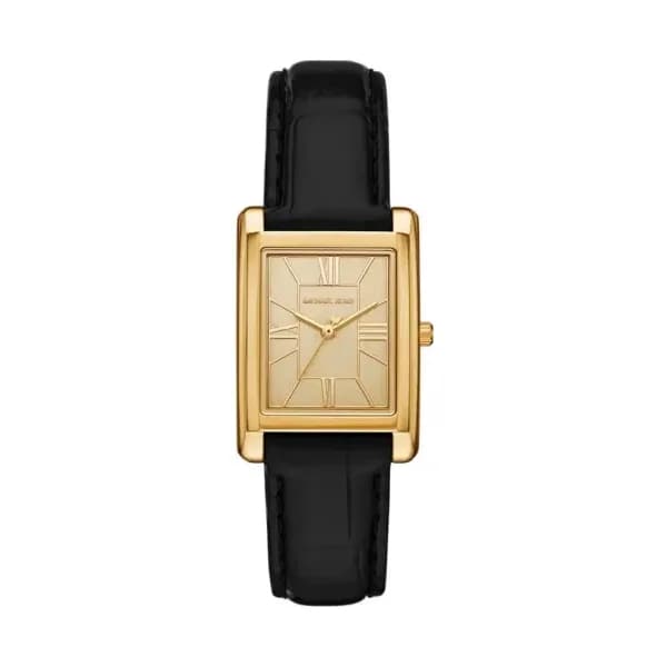 Michael Kors Montre Michael Kors Collection Essex en Cuir Noir