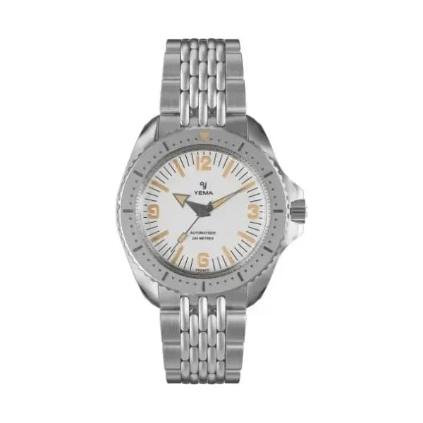 Yema Montre Yema Diver Cadran Blanc Bracelet Acier