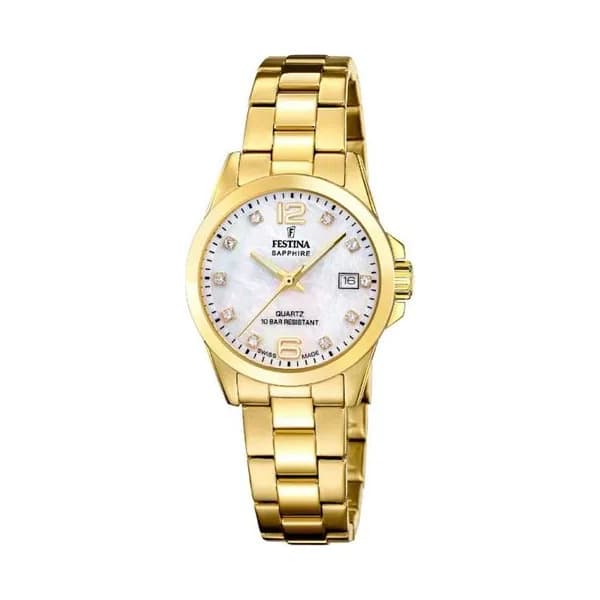 Festina Swiss Made Montre Festina en Acier et PVD Doré