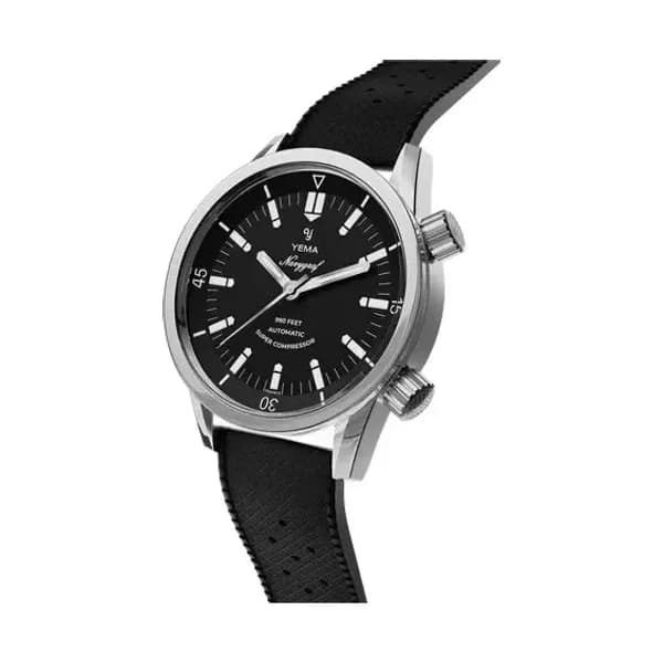 Yema Montre Yema Navygraf Super Compressor Cadran Noir Bracelet Tropic