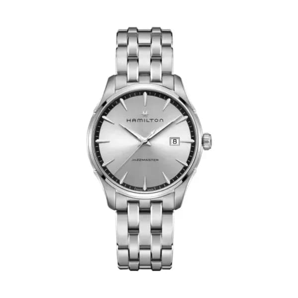 Hamilton Montre Hamilton Jazzmaster Gent Quartz Cadran Argenté Bracelet Acier 40MM