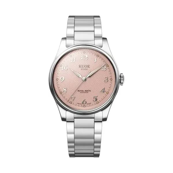 Kuoe Kyoto Montre Royal Smith 90-006 Breguet Numerals Silver Case Pink Dial